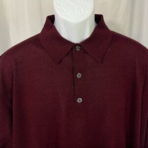 St. Croix Men's burgundy long sleeve Polo Sweater XLT Tall XL EUC